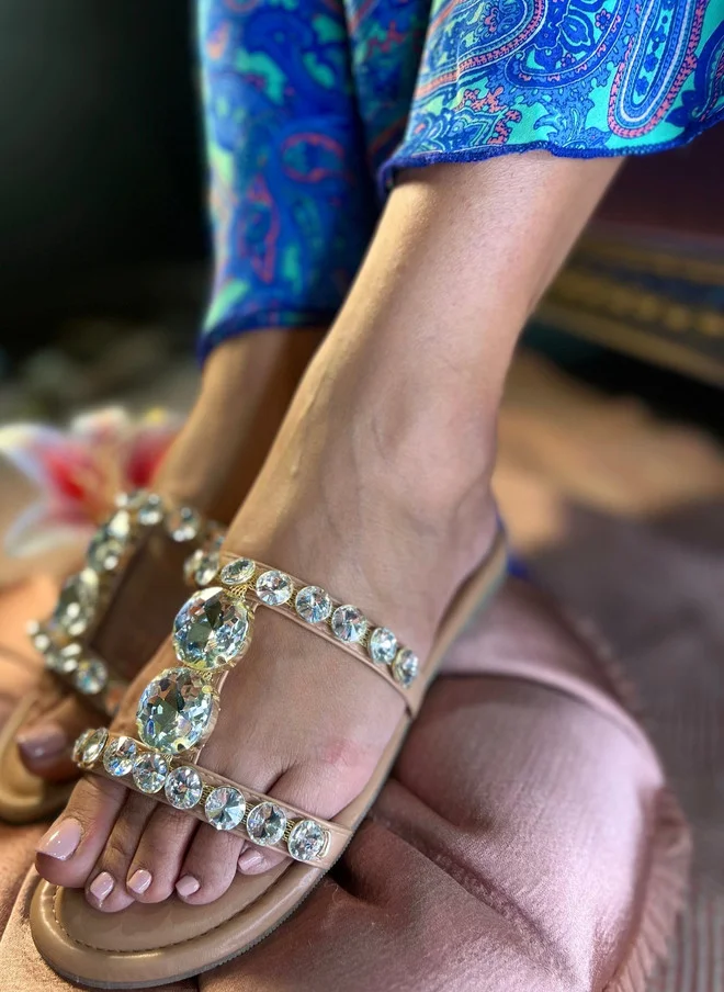 Sandal Stories SANDAL STORIES Women Embellished Open Toe Flats with Cushioned Footbed