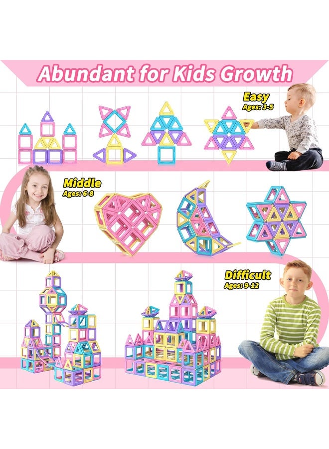 40pcs Toddler Girl Toys, Magnetic Tiles Basic Set, Birthday Gifts Ideas for Girls Age 3-5, Magnetic Building Blocks  - Image 2