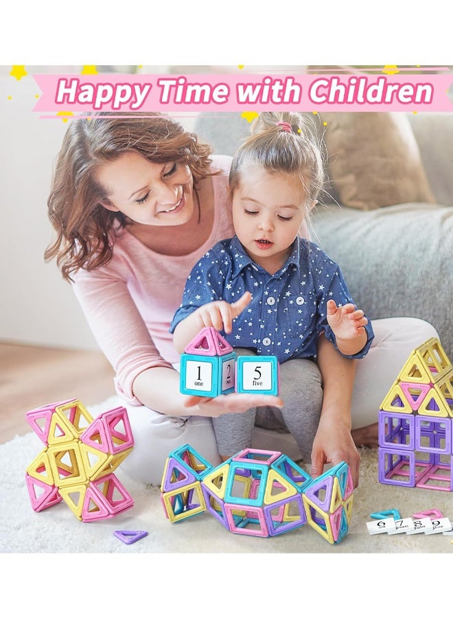 40pcs Toddler Girl Toys, Magnetic Tiles Basic Set, Birthday Gifts Ideas for Girls Age 3-5, Magnetic Building Blocks  - Image 5