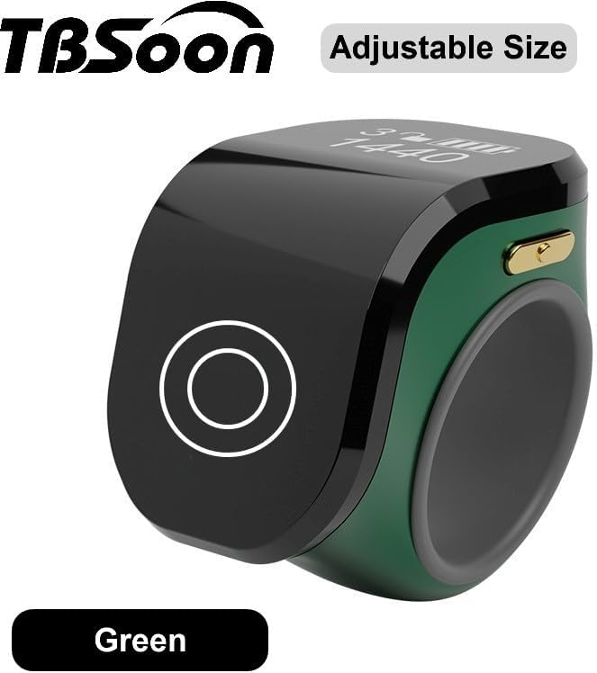 Large Screen Prayer Smart Ring - Tasbih With OLED Display, Battery, Counting Feature - Fashionable Daily Wear and Gift for Men & Women - Image 1