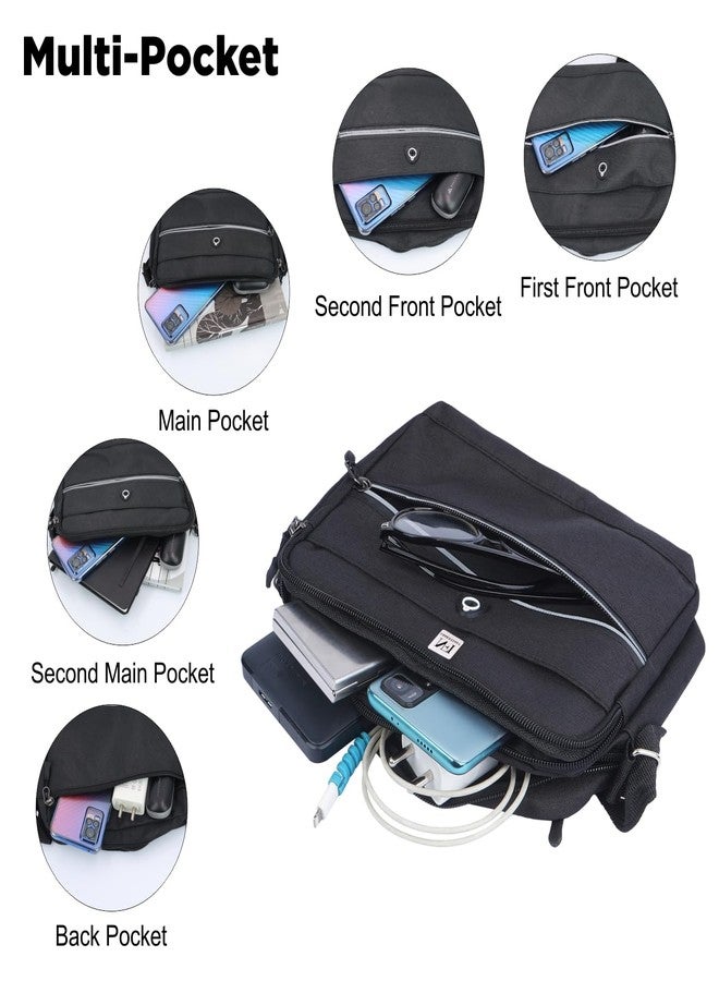 NFI essentials Small Unisex Sling Bag Cross Body Bag for Travelling, Business Messenger Bag Travelling Bag one Side shoulder Bag (Black) - Image 3