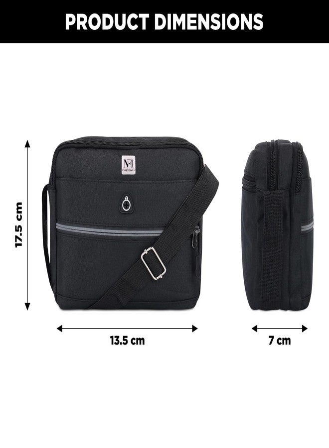 NFI essentials Small Unisex Sling Bag Cross Body Bag for Travelling, Business Messenger Bag Travelling Bag one Side shoulder Bag (Black) - Image 4