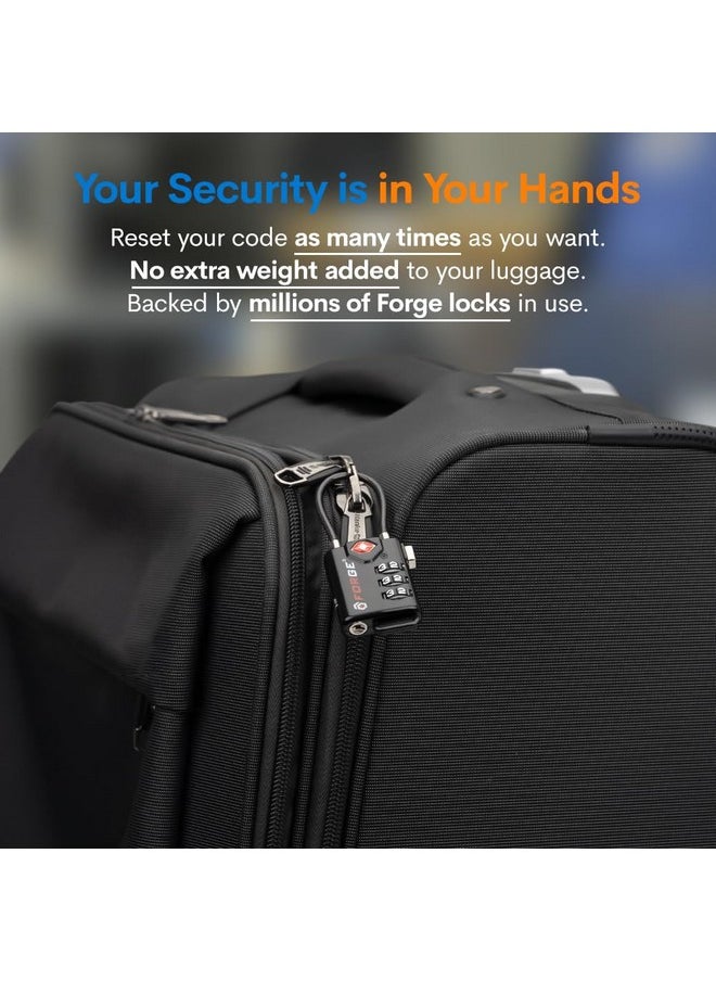 Forge TSA Approved Cable Luggage Locks, 6 Pack, Easy Read Dials with Alloy Body  - Image 5