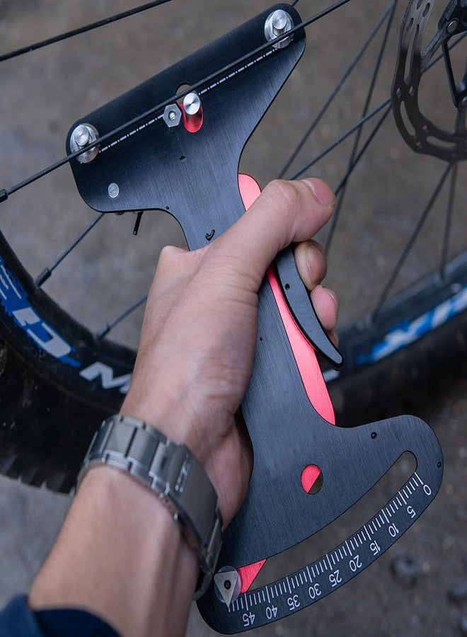 Zodazoqa Bicycle Spoke Tension Meters Measuring Tool Gauge Aluminum Alloy CNC Precise, Tension Adjustment Tool to fit All Spokes, Bicycle Wheel Spoke Manufacturing or Correction Accessories (Red) - Image 5