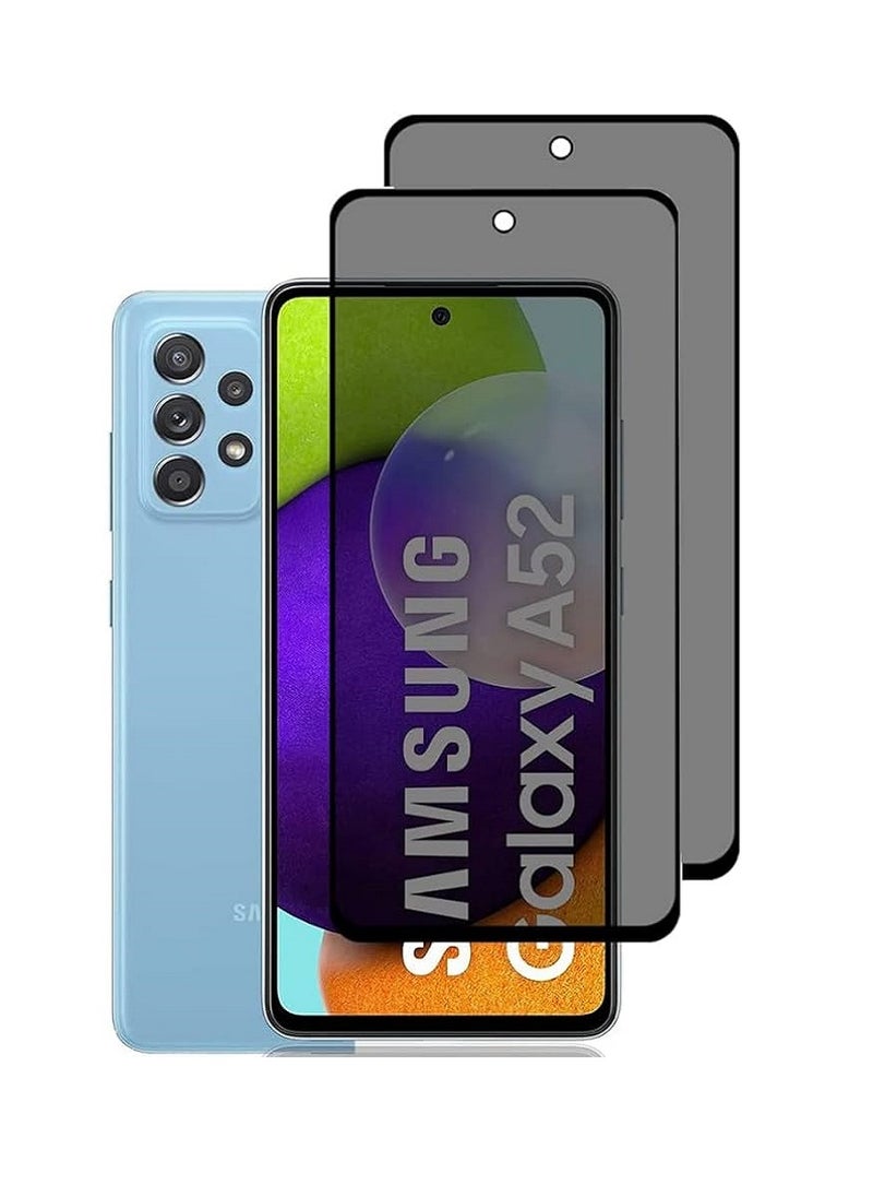 Super 2 Pieces Tempered Glass Screen Protector Anti-Spy Privacy Designed For Samsung Galaxy A52 Full Screen Coverage And Bubble Free - Image 1