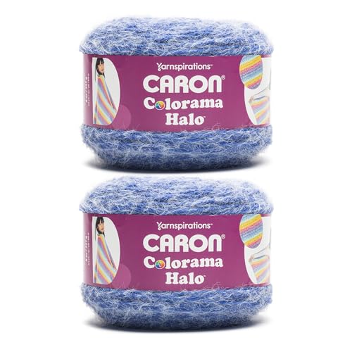 Caron Colorama Halo Striped 2 Pack of 481 Yards8 oz Bold Blue 71 Acrylic 18 Nylon 11 Polyester Yarn - Image 1