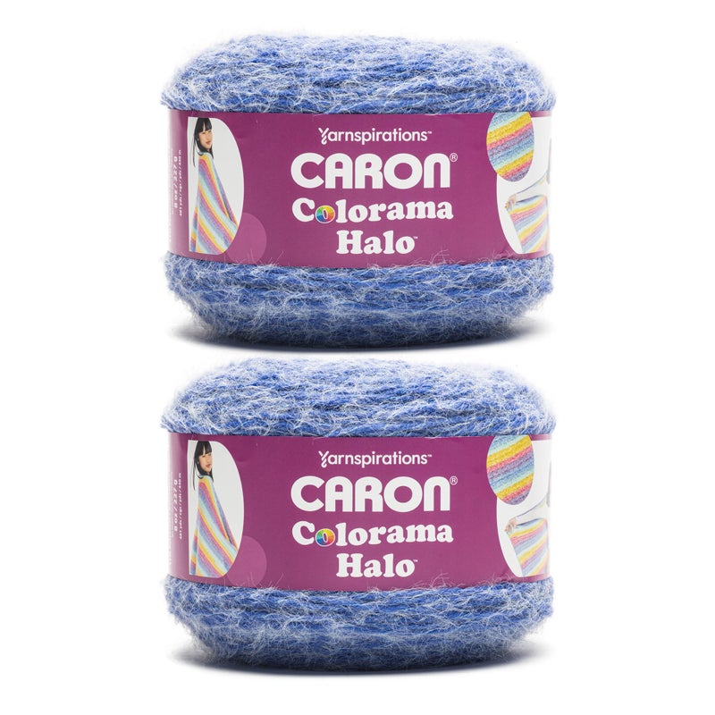Caron Colorama Halo Striped 2 Pack of 481 Yards8 oz Bold Blue 71 Acrylic 18 Nylon 11 Polyester Yarn - Image 2