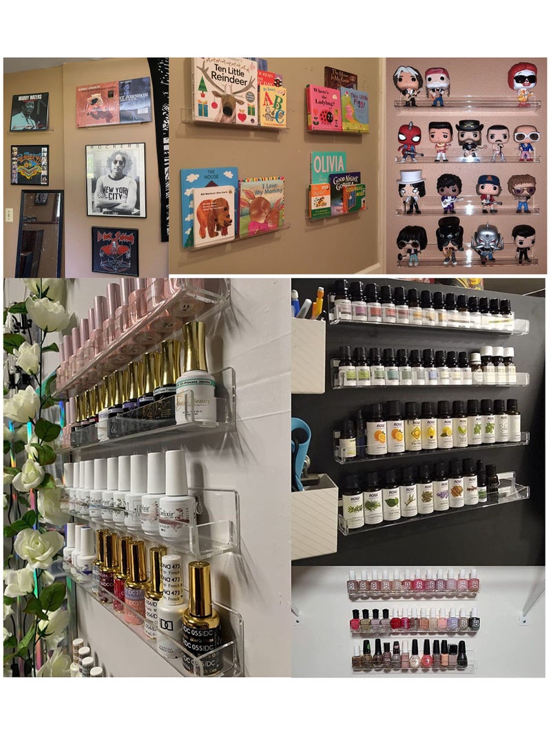 كاست ويف رف حامل منظم لطلاء طلاء الأظافر الشفاف، عبوتان من منظم طلاء الأظافر الأكريليك يحمل ما يصل إلى 24 زجاجة - Image 2