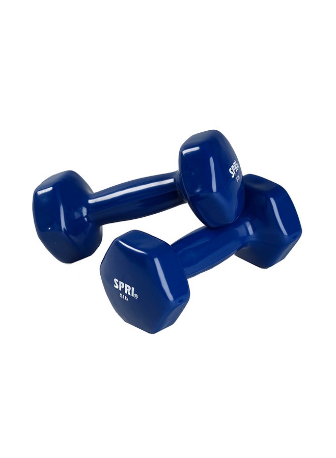 SPRI Vinyl-Coated Dumbbell Pair – 2.26kg (5 lb) Each – Compact Weights for Home Workout & Strength Training - Image 1