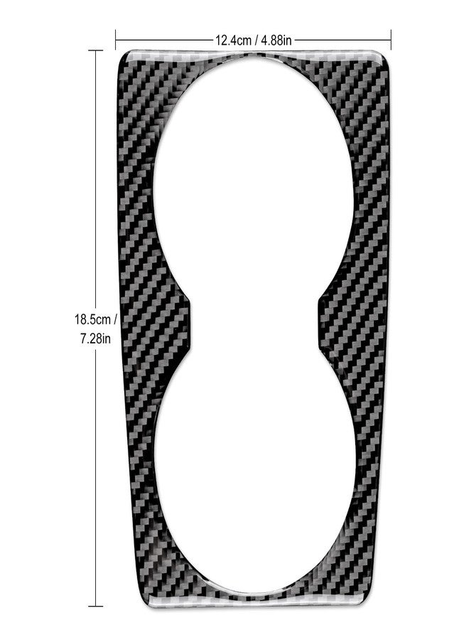 JUPIZEUS Carbon Fiber, Car Center Water Cup Holder Frame Cover Sticker for Mazda 6 2016-2017.5 with Automatic Transmission, Auto Interior Trim, 1PCS, Black - Image 2