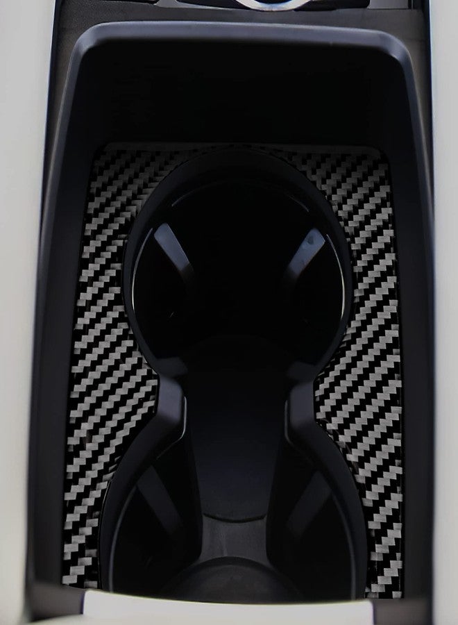 JUPIZEUS Carbon Fiber, Car Center Water Cup Holder Frame Cover Sticker for Mazda 6 2016-2017.5 with Automatic Transmission, Auto Interior Trim, 1PCS, Black - Image 4