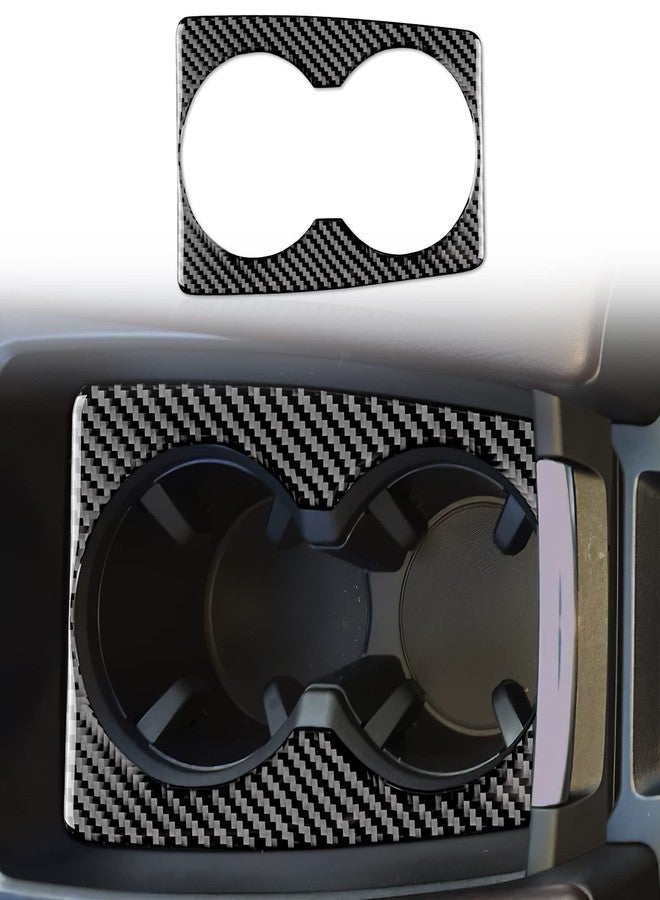 JUPIZEUS Carbon Fiber, Car Center Water Cup Holder Frame Cover Sticker for Mazda 6 2016-2017.5 with Automatic Transmission, Auto Interior Trim, 1PCS, Black - Image 1