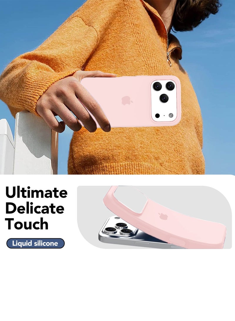 دبليو تيك جراب أبل آيفون 17 برو 5G 2025 الفاخر من نوع سيليكون سائل بجودة متميزة (MCRPSN) - وردي فاتح - Image 3