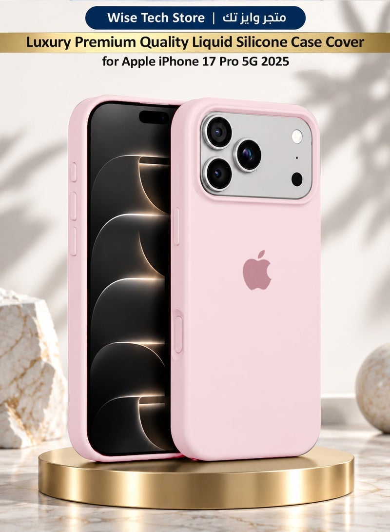 Wtech Apple iPhone 17 Pro 5G 2025 Luxury Premium Quality Liquid Silicone Case Cover (MCRPSN) -  Light Pink - Image 1