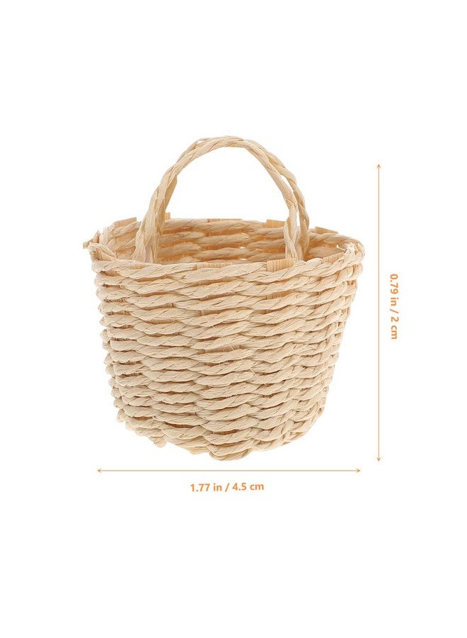 balacoo Miniature Basket Mini Wicker Rattan Basket Mini Basket Model Dollhouse Ornament Accessories - Image 2
