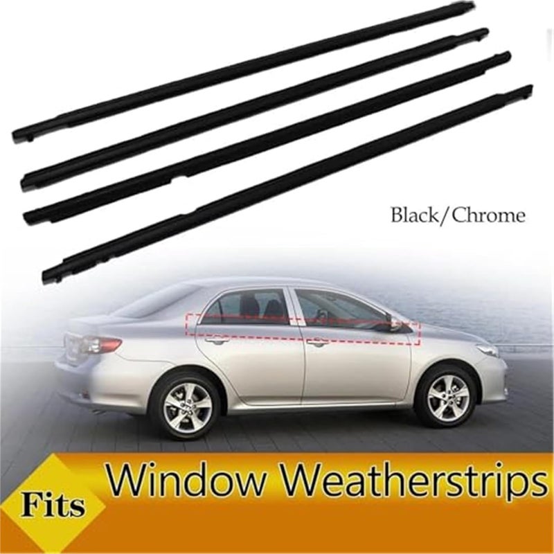 Wivplex 4PCS Car Window Door Seals for Toyota Corolla 2009-2012 - Image 2