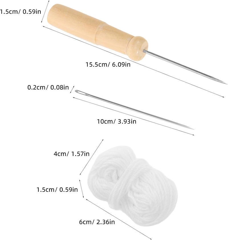 SOESFOUFU 1 Set Book Binding Kit - Bookbinding Kit with 2 Awls, 2 Needles, 6 Rolls of Cotton Thread for Book Repair and Handmade Bookmaking - DIY Documents Binding Supplies - Image 2