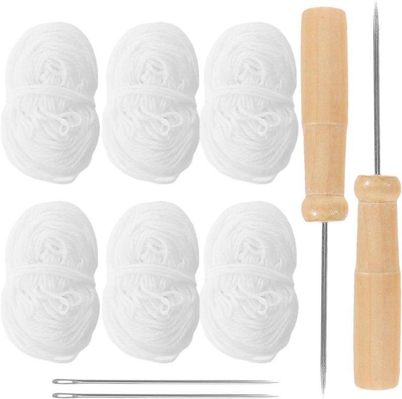 SOESFOUFU 1 Set Book Binding Kit - Bookbinding Kit with 2 Awls, 2 Needles, 6 Rolls of Cotton Thread for Book Repair and Handmade Bookmaking - DIY Documents Binding Supplies - Image 1