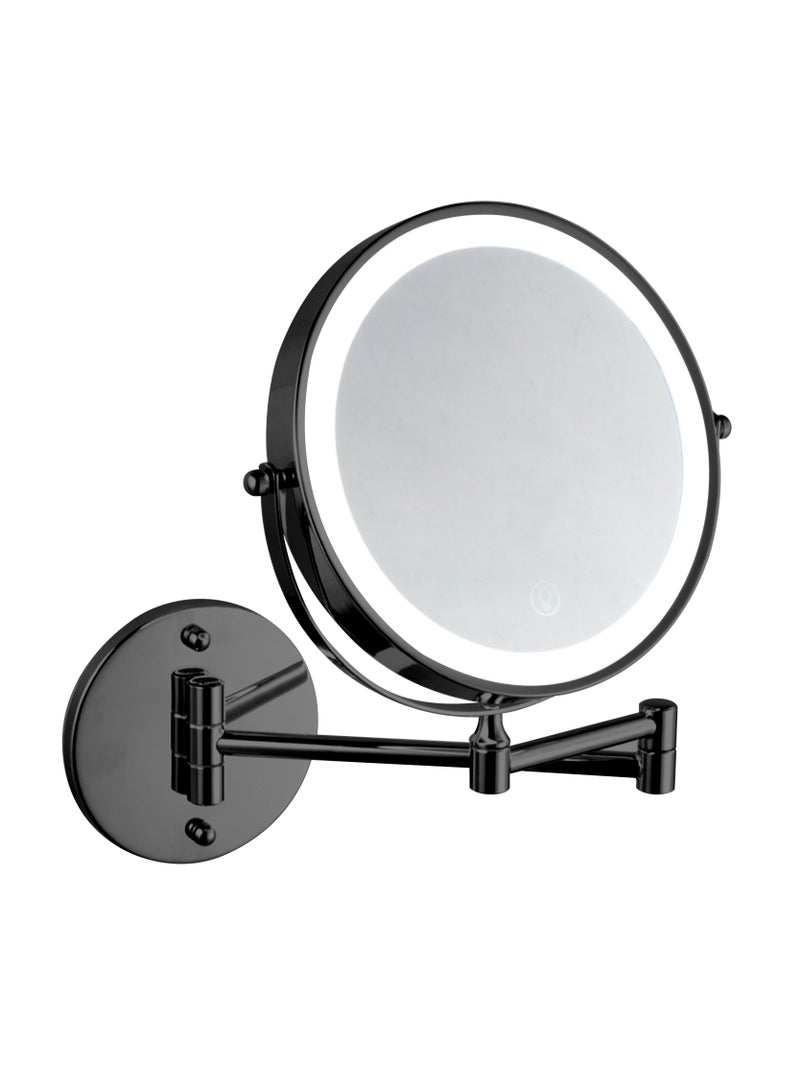 Sharpdo Wall Mounted Lighted Magnifying Mirror, 1X/10X Magnification Double-Sided LED Bathroom Mirror, 3 Color Lights & Stepless Dimming with Touch Sensor, Extendable Arm 360° Swivel  - Image 1