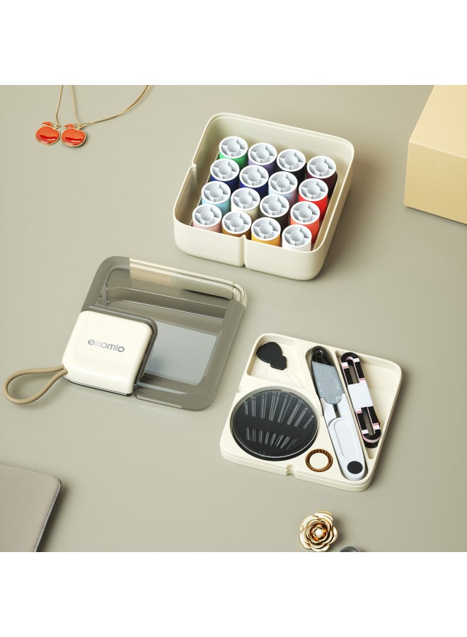 Sewing Box Suit Portable Multi-functional High-end Hand Sewing Sewing Kit Sewing Tools Dormitory Sewing Storage Box-Color:Gray Lotus Root Purple  - Image 4