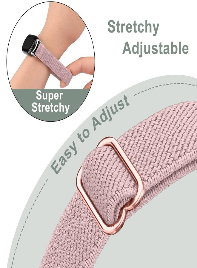 Mugust Elastic Bands Compatible with Xiaomi Smart Band 10/9/8 for Women Men, Stretchy Nylon Strap Replacement Wristband for Xiaomi Mi Band 10/9/8 (Black+Starlight+Pink) - Image 4