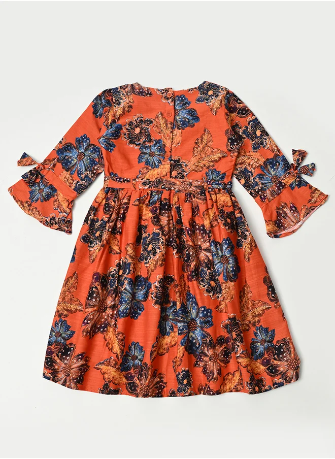 بيلا مودا Bella Moda All-Over Print Square Neck Cotton Dress