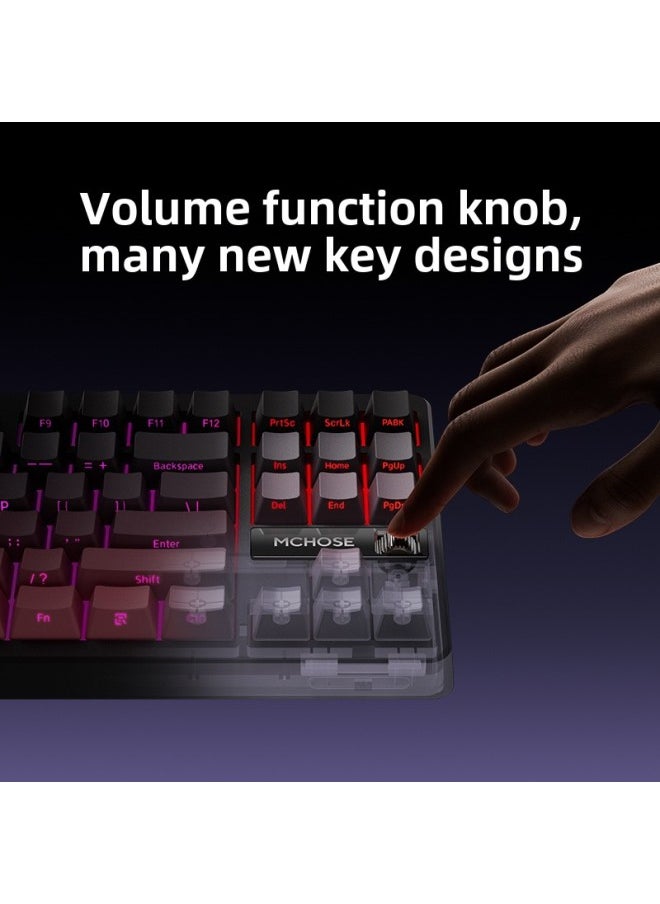 MCHOSE Mai From The Explosion G87 Knob Customized Mechanical Keyboard Wireless Three-mode Gaming Keyboard-Color:Qingji Blue Cabbage Tofu Shaft V2