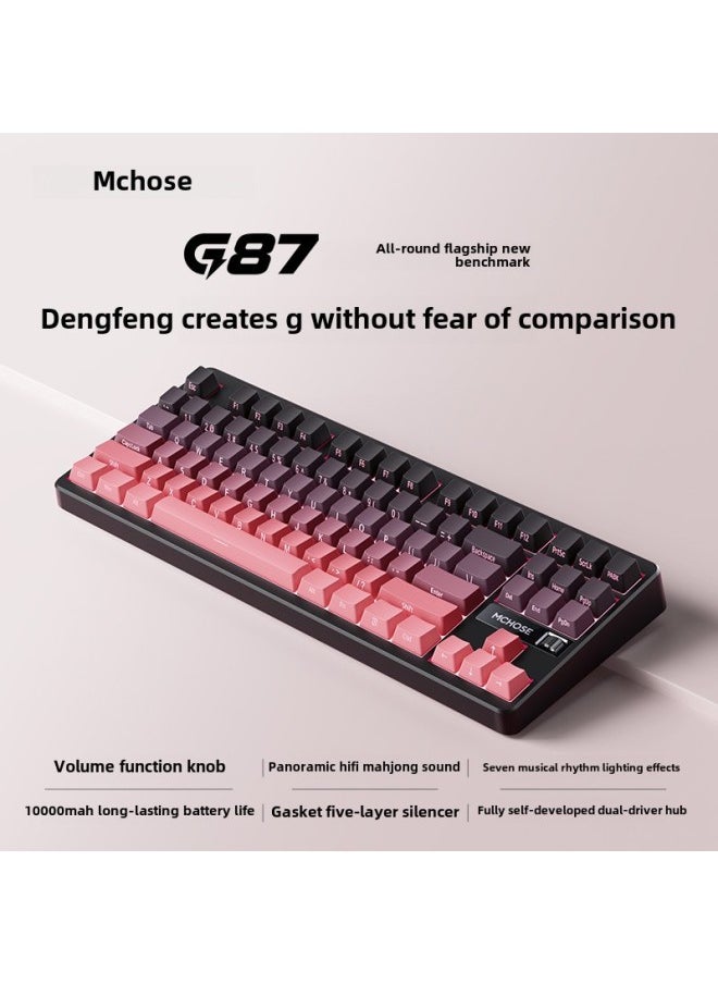 MCHOSE Mai From The Explosion G87 Knob Customized Mechanical Keyboard Wireless Three-mode Gaming Keyboard-Color:Qingji Blue Cabbage Tofu Shaft V2