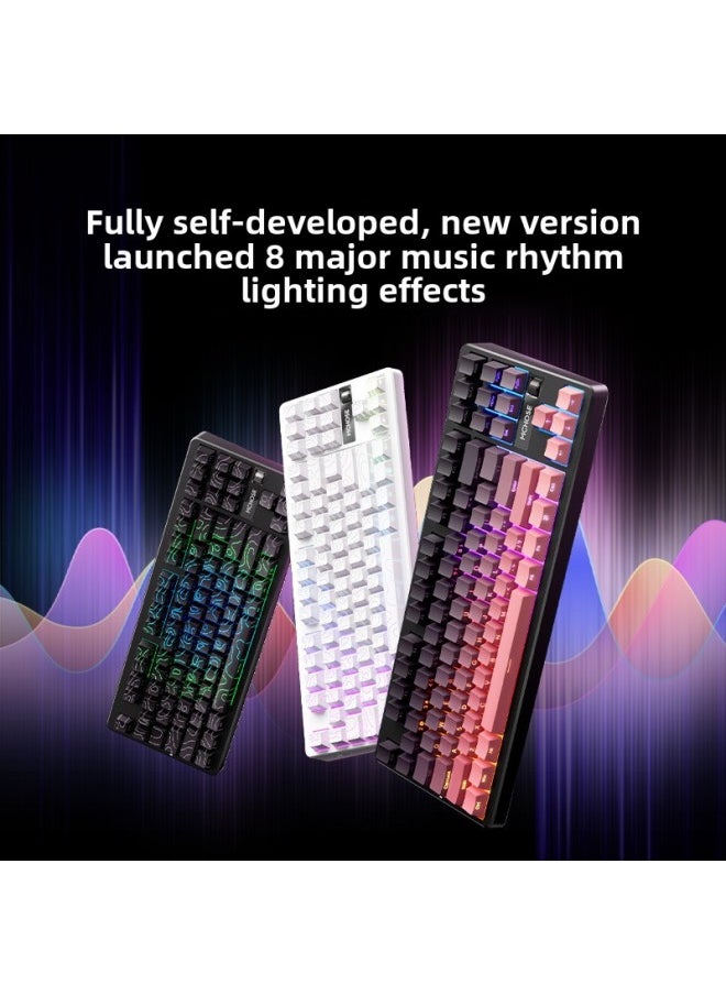 MCHOSE Mai From The Explosion G87 Knob Customized Mechanical Keyboard Wireless Three-mode Gaming Keyboard-Color:Qingji Blue Cabbage Tofu Shaft V2