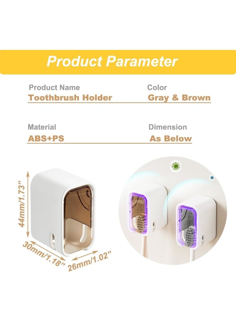 SYOSI Toothbrush Holders, Wall Mounted Bathroom Toothbrush Dispenser with Cover, Single Slot Moisture and Dust Proof Organizer, Easy Installation Storage for Family Travel 4PCS - Image 2