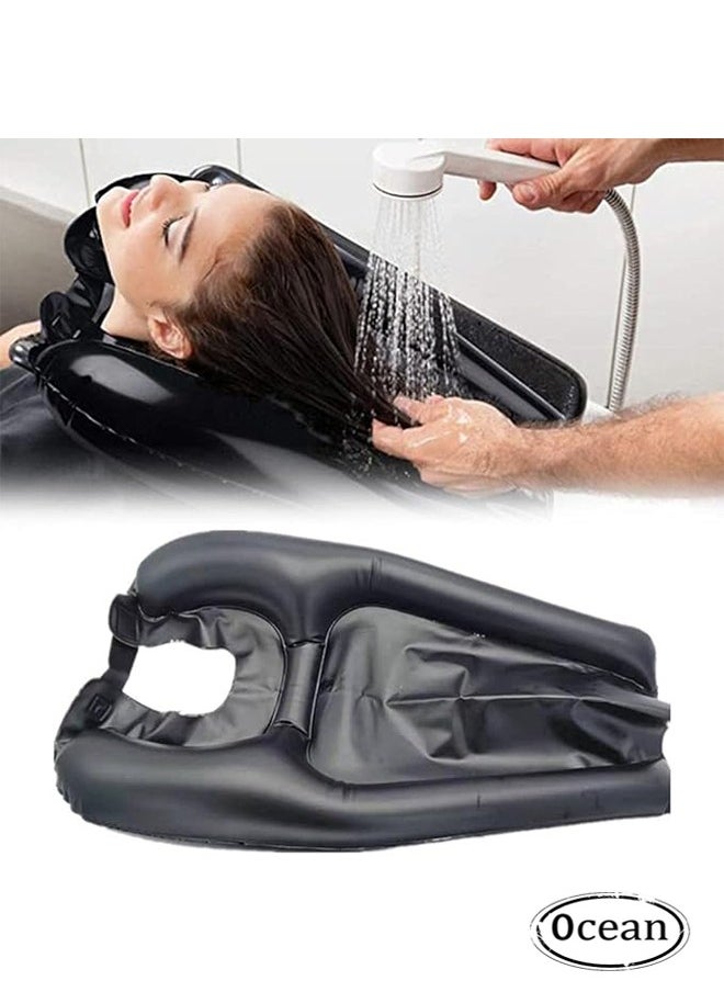 Ocean Portable Inflatable Rinse Basin For Washing And Cutting Hair At Home And In Bed Without A Salon Chair,Inflatable Shampoo Bowl Bed Washing Basin For Elderly Disabled  - Image 1