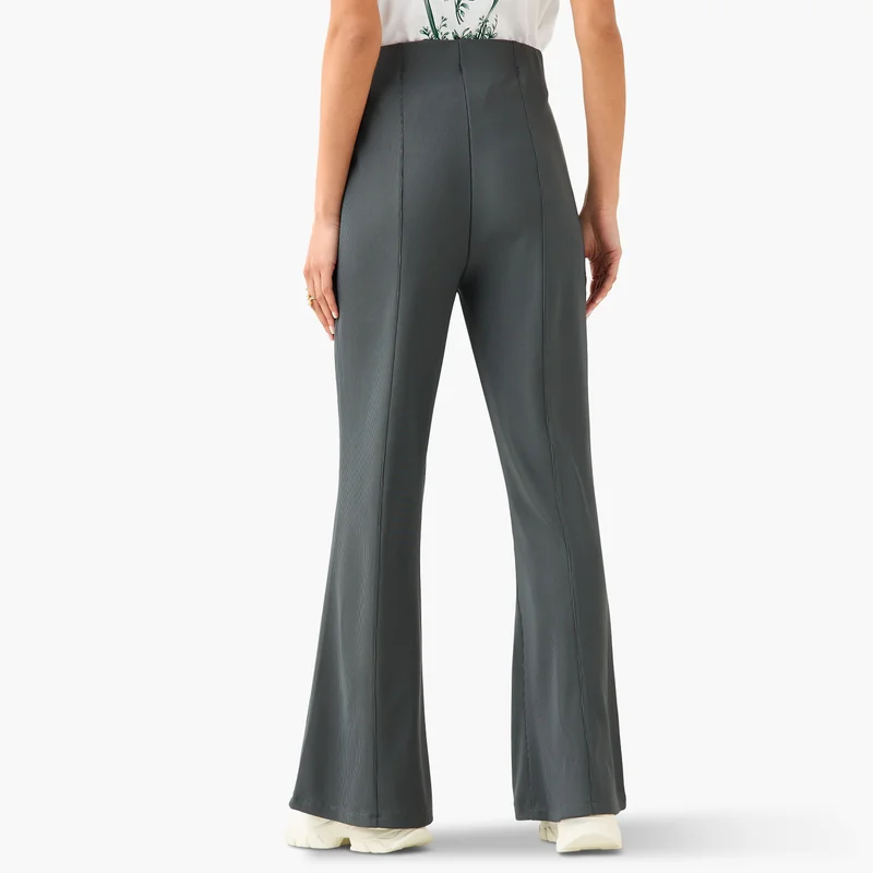 SP Characters Squid Game Print Flared Pants with Elasticated Waistband