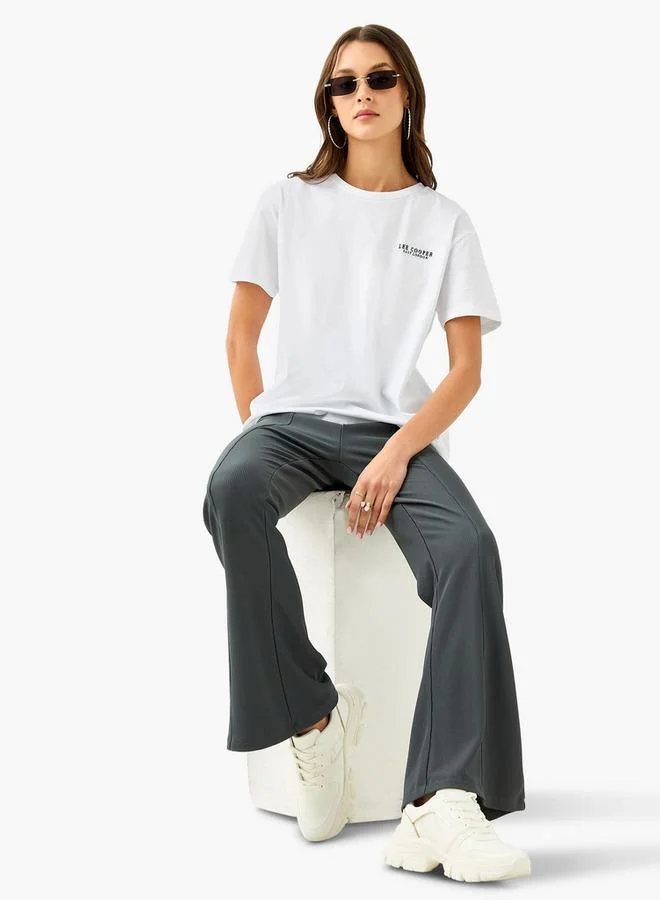 SP Characters Squid Game Print Flared Pants with Elasticated Waistband