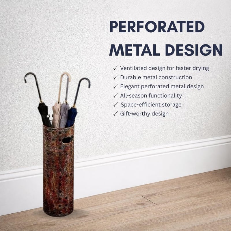 Concepts 21 inch Heavy Duty Metal Umbrella Stand - Durable Storage Holder for Umbrellas - Indoor and Outdoor Use - Stylish and Modern Organizer for Entryways. (Copper Lace) - Image 4