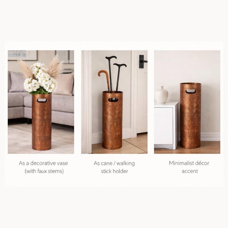 Concepts 21 inch Heavy Duty Metal Umbrella Stand - Durable Storage Holder for Umbrellas - Indoor and Outdoor Use - Stylish and Modern Organizer for Entryways. (Copper Lace) - Image 5