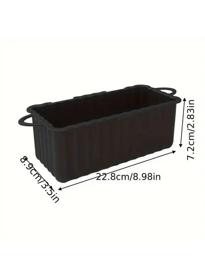 Black Silicone Rectangular Cake Mold Heat Resistant Non Stick Baking Pan - Image 3