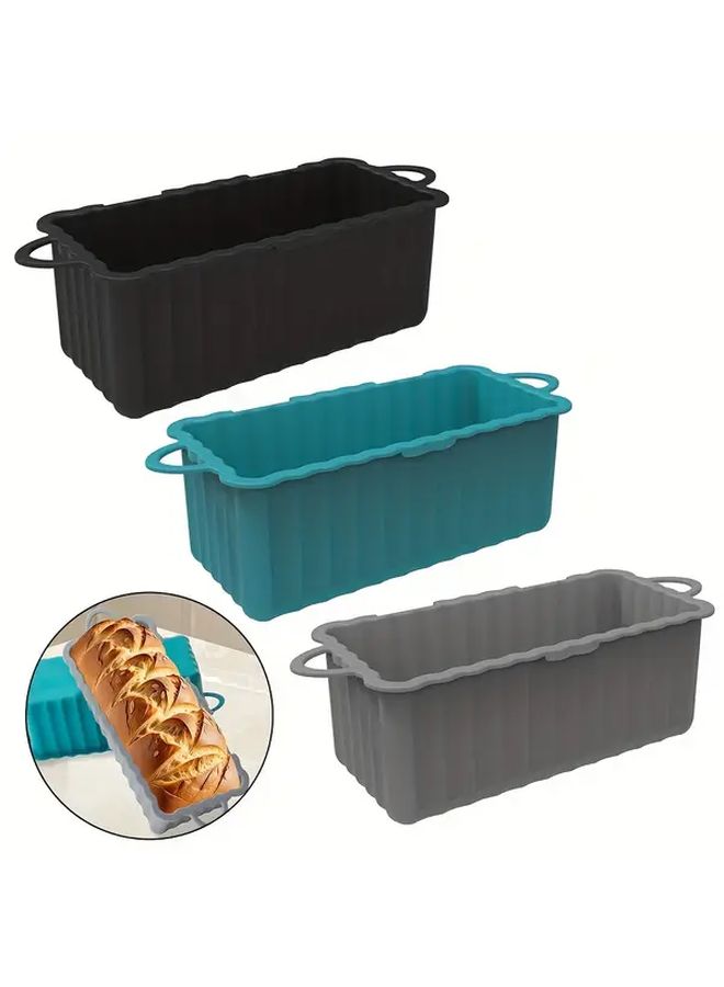 Black Silicone Rectangular Cake Mold Heat Resistant Non Stick Baking Pan - Image 1