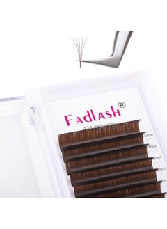 Colored Lash Extensions Dark Brown Lash Extensions Easy Fan Volume Lashes C/D Curl Volume Lash Extensions 0.07 Fadlash Self Fanning Eyelash Extension Supplies (Dark Brown0.07D 814Mm)