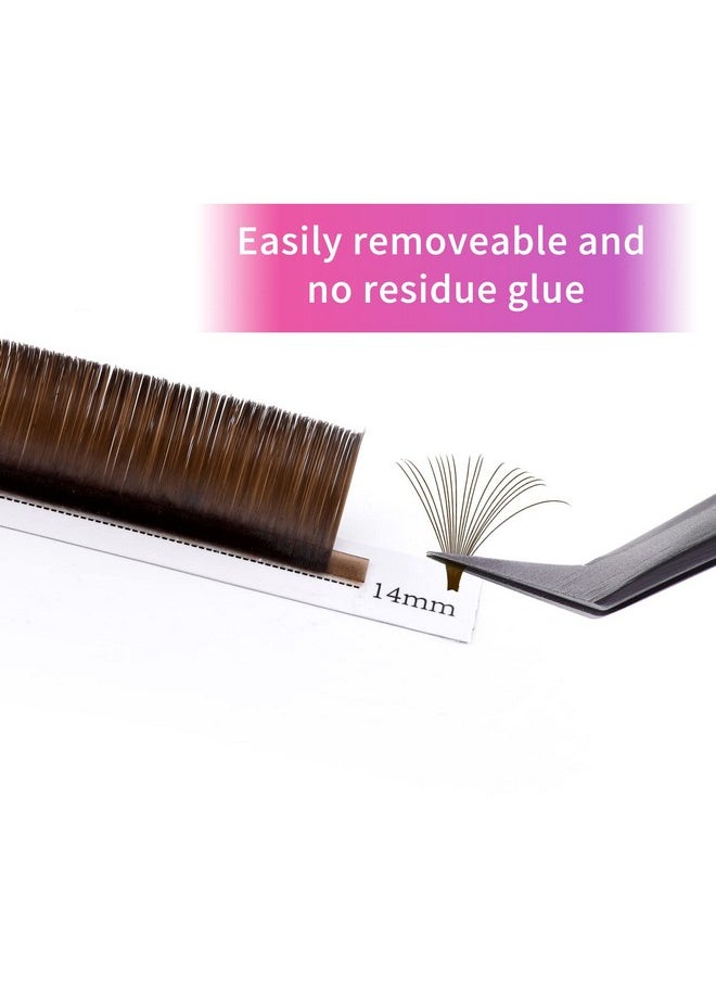 FADLASH - Colored Lash Extensions Dark Brown Lash Extensions Easy Fan Volume Lashes C/D Curl Volume Lash Extensions 0.07 Fadlash Self Fanning Eyelash Extension Supplies (Dark Brown0.07D 814Mm) - Image 1