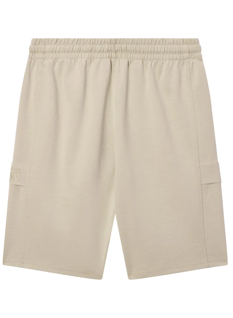جيوردانو Men's Sorona Interlock Mid Rise Regular Embroidery Shorts