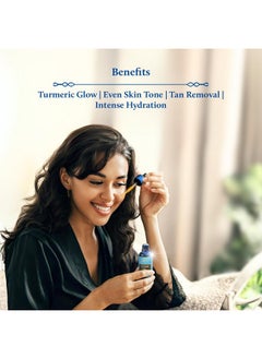 Blue Nectar Blue Nectar Turmeric Face Serum for Glowing Skin | Plant Based Face Oil for Glowing Skin | Tan Removal Skin Brightening Serum for Face (16 Herbs, 30 ml)  - Image 3