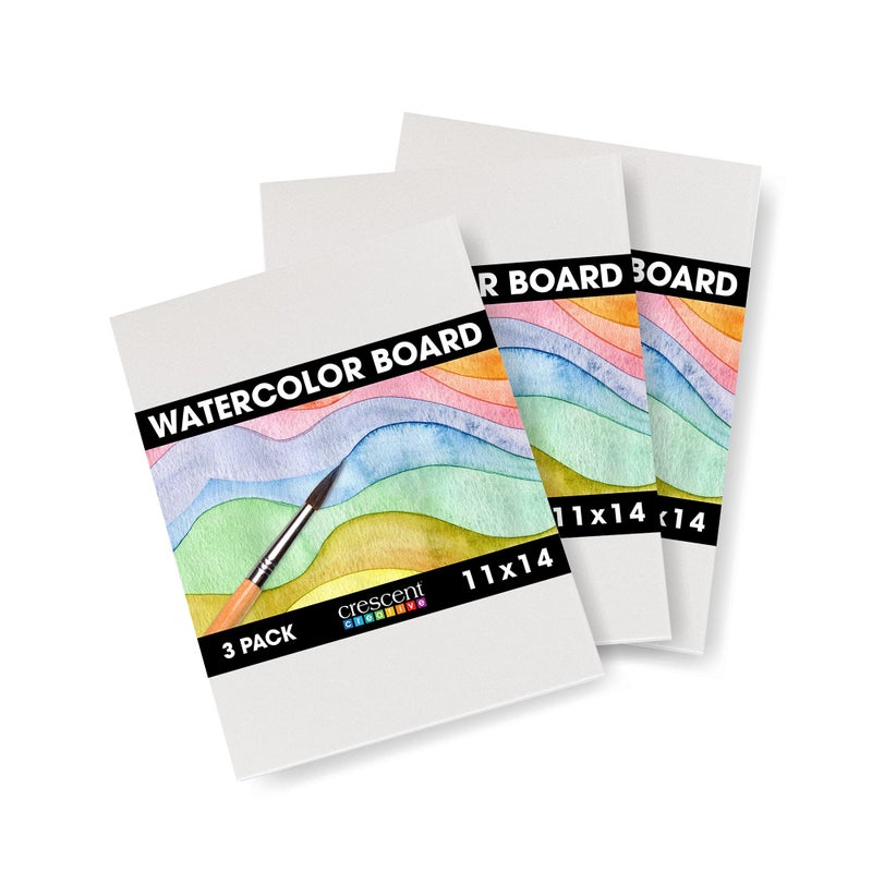 Crescent Creative Products Art Illustration Watercolor Board 11 X 14 White 3 Count