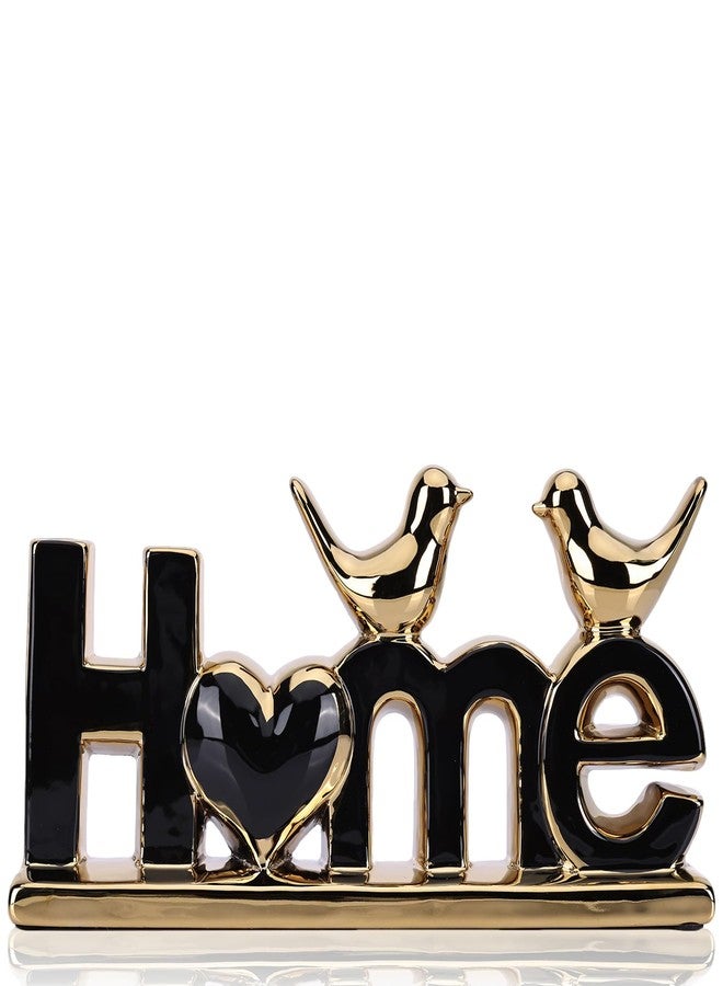 DOVDOV Black and Gold Ceramic Home Sign, Black and Gold Bird Sculpture, Modern Creative Decorative Sculpture, Suitable for Living Room Coffee Tables, TV cabinets, entryways, and Display Shelves. - Image 1