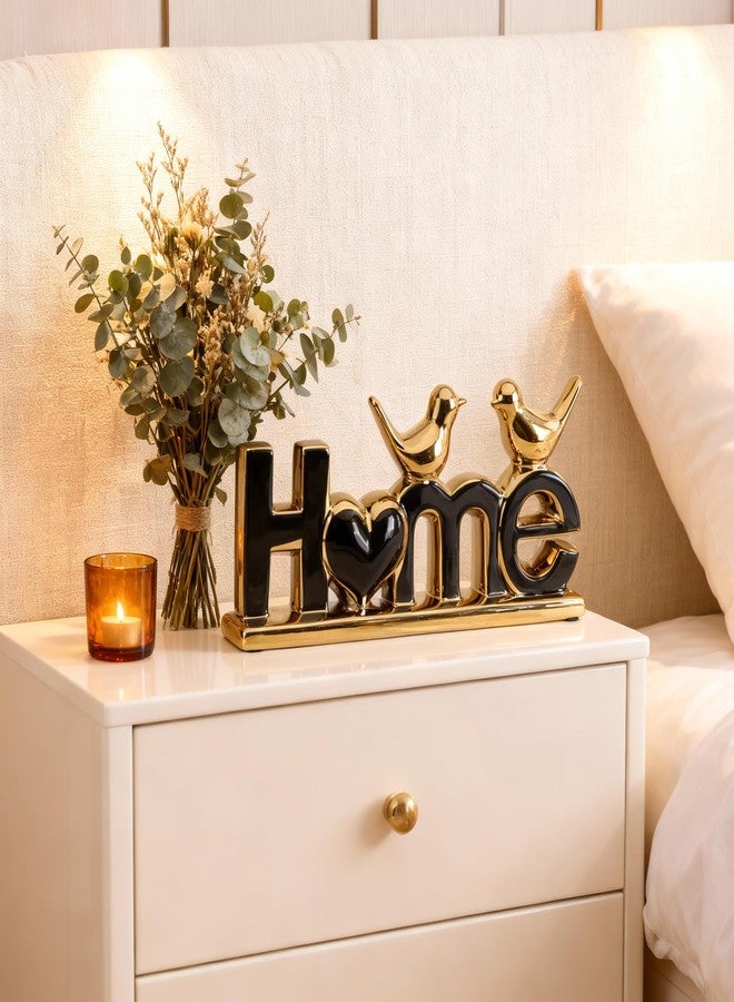 DOVDOV Black and Gold Ceramic Home Sign, Black and Gold Bird Sculpture, Modern Creative Decorative Sculpture, Suitable for Living Room Coffee Tables, TV cabinets, entryways, and Display Shelves. - Image 4