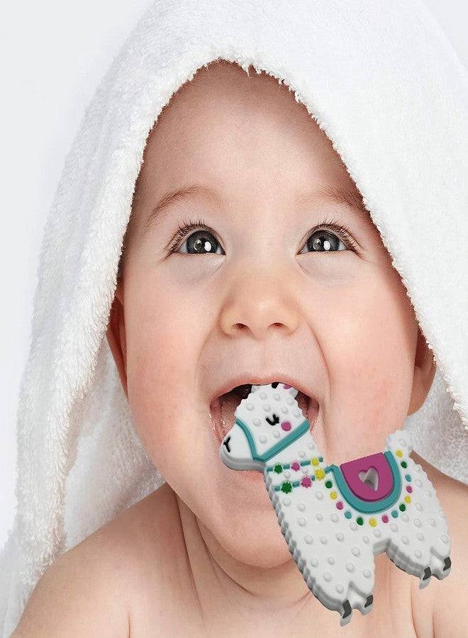 GUCHIGU Teethers for Babies | BPA Free Silicone Soft Baby Toys | Lamb Shaped Baby Gum Molar Chew Toy Releive Long Tooth Pain | Toodle Teething Pacifier BT2035A (6-12 Months, White) - Image 2