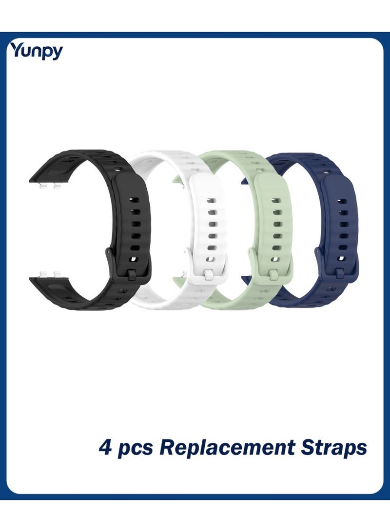 Yunpy 4 Pack Strap for Huawei Band 11/11 Pro, Soft Silicone Sport Breathable Watch Strap Wristbands for Women Men - Image 1