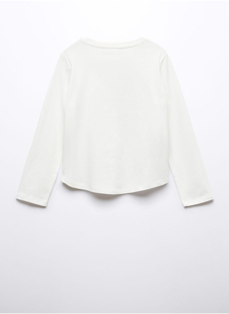 MANGO - Kids Text Print T-Shirt - Image 1