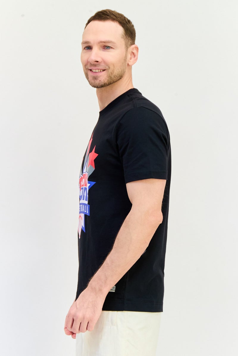 Reebok تي شيرت رياضي للرجال بأكمام قصيرة مناسب في الهواء الطلق، أسود - Image 2