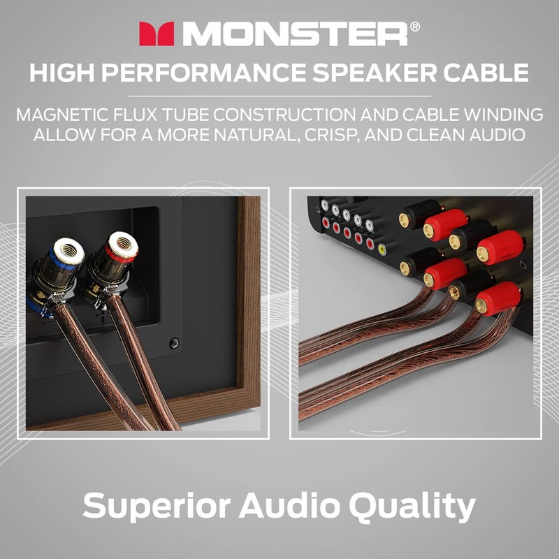 Monster XP 14 Gauge Speaker Wire 100ft, CCA Audio Cable for Home Theater, Car Audio, Subwoofers & Stereo Speakers, 14 AWG, Banana Plug Compatible - Image 5