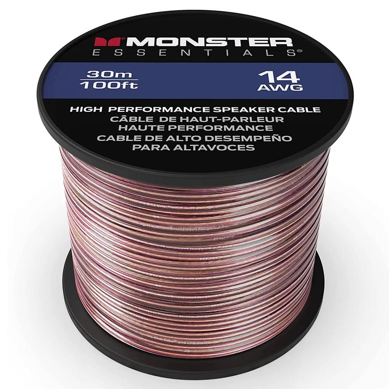 Monster XP 14 Gauge Speaker Wire 100ft, CCA Audio Cable for Home Theater, Car Audio, Subwoofers & Stereo Speakers, 14 AWG, Banana Plug Compatible - Image 1